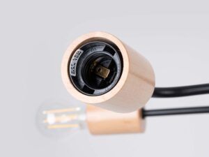 Miniaturka 4 - Wnętrze drewnianej oprawki lampy sufitowej z gniazdem E27