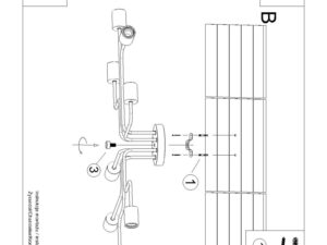 Miniaturka 7 - Instrukcja montażu lampy sufitowej ośmioramiennej z drewnianymi oprawkami