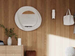 Miniaturka 10 - Biały kinkiet ścienny w aranżacji przedpokoju z lustrem