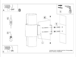 Miniaturka 10 - Instrukcja montażu kinkieta ściennego białego dwupunktowego