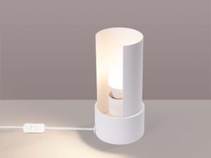 Miniaturka 2 - Lampka nocna biała ze świecącą żarówką ciepłe światło