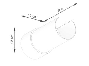 Miniaturka 8 - Schemat wymiarów kinkieta ściennego białego z kloszem obrotowym