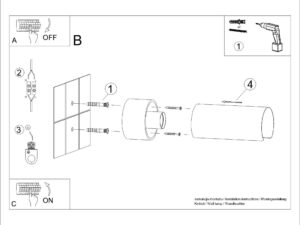 Miniaturka 9 - Instrukcja montażu kinkieta ściennego białego
