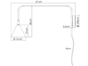 Miniaturka 9 - Kinkiet NOREN ochra czerwona