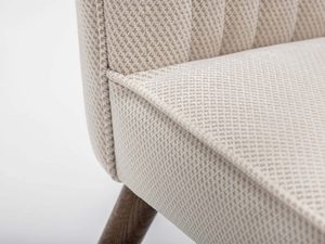 Miniaturka 13 - Krzesło tapicerowane boucle beżowe detal struktury tkaniny zbliżenie