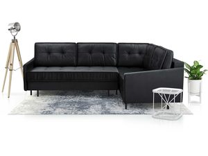 Miniaturka 20 - Grafitowy narożnik welurowy w kształcie L prawy z lampą aranżacja