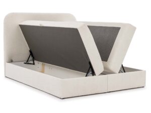 Miniaturka 9 - Kremowe łóżko z zaokrąglonym zagłówkiem w boucle