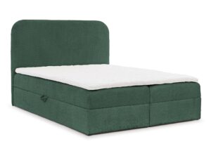 Miniaturka 3 - Zielone łóżko tapicerowane z łukowym oparciem w boucle