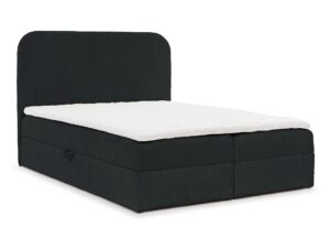 Miniaturka 7 - Łóżko czarne z zaokrąglonym zagłówkiem nowoczesne