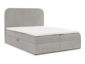 Miniaturka 8 - Szare łóżko tapicerowane z łukowym oparciem w boucle