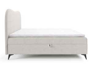 Miniaturka 10 - Łóżko kontynentalne kremowe z zaokrąglonym zagłówkiem profil