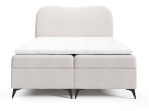 Miniaturka 9 - Kremowe łóżko kontynentalne z zaokrąglonym zagłówkiem