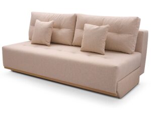 Miniaturka 9 - Beżowa sofa tapicerowana z poduszkami widok z boku