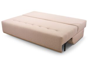 Miniaturka 14 - Rozłożona sofa beżowa z płaską powierzchnią do spania