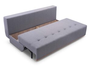 Miniaturka 5 - Sofa szara rozkładana z otwartym pojemnikiem na pościel