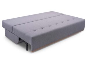 Miniaturka 4 - Rozłożona sofa szara z płaską powierzchnią spania