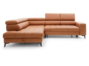 Miniaturka 3 - Narożnik skórzany karmelowy z szezlongiem inna perspektywa