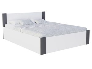 Miniaturka 1 - Białe łóżko z grafitowymi elementami perspektywa