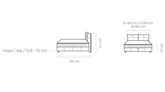 Miniaturka 11 - Łóżko tapicerowane nowoczesne Cadis