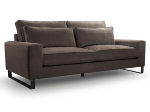 Miniaturka 12 - Tapicerowana sofa brązowa dwuosobowa na czarnych metalowych nogach
