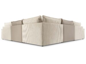 Miniaturka 4 - Narożnik kremowy sztruksowy konstrukcja oparcia od tyłu