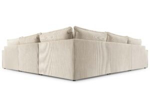 Miniaturka 3 - Kremowy narożnik sztruksowy konstrukcja od tyłu z widocznym modułem