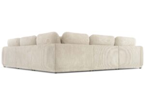 Miniaturka 2 - Kremowy narożnik sztruksowy konstrukcja oparcia i modułów od tyłu