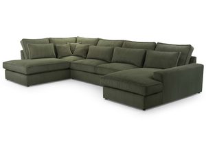 Miniaturka 4 - Narożnik modułowy w kolorze khaki z głębokimi siedziskami