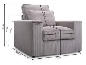 Miniaturka 5 - Nowoczesny Fotel Tapicerowany Sztruksowy