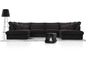 Miniaturka 10 - Narożnik U czarny tapicerowany z funkcją spania