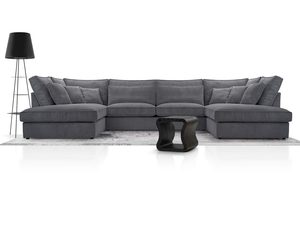 Miniaturka 11 - Antracytowy narożnik modułowy U z regulowanymi zagłówkami