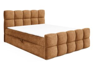 Miniaturka 3 - Brązowe łóżko tapicerowane z pikowanym oparciem