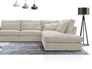 Miniaturka 13 - Sztruksowy narożnik mini w kolorze szarym z głębokimi siedziskami