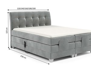 Miniaturka 5 - Nowoczesne łóżko elektrycznie regulowane pikowane zagłowie Santa