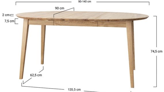 Miniaturka 20 - Klasyczny nowoczesny dębowy stół 90 cm Basic