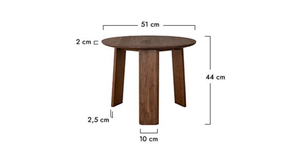 Miniaturka 9 - Klasyczny dębowy nowoczesny stolik 51 cm Asento