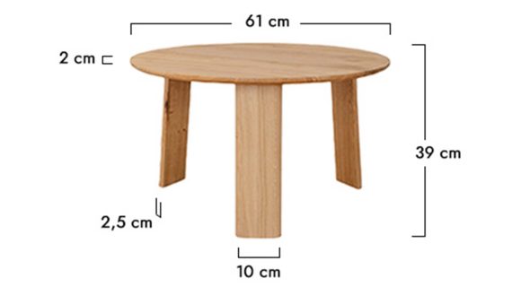 Miniaturka 11 - Klasyczny nowoczesny dębowy stolik 61 cm Asento