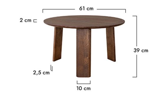 Miniaturka 10 - Klasyczny dębowy nowoczesny stolik 61 cm Asento