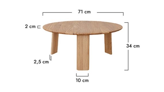 Miniaturka 9 - Klasyczny nowoczesny dębowy stolik 71 cm Asento