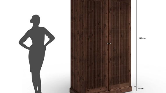 Miniaturka 10 - Sosnowa szafa 70 cm tabacco 2-drzwiowa Kalari