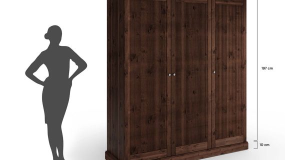 Miniaturka 11 - Nowoczesna szafa 70 cm tabacco 3-drzwiowa Kalari