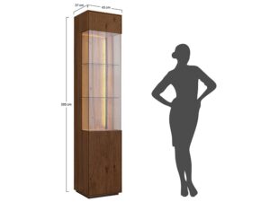 Miniaturka 1 - Schemat wymiarów półsłupka tabacco z podświetleniem LED 37x43x205cm