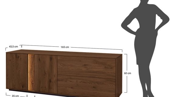 Miniaturka 1 - Szafka RTV 165 cm tabacco 4-drzwiowa Essentia