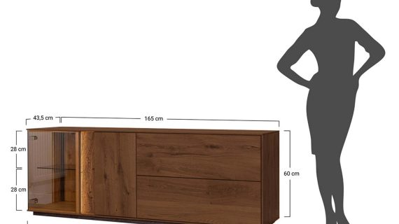 Miniaturka 4 - Szafka RTV 165 cm tabacco 2 półki Essentia