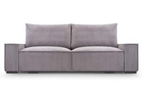 Sofa dwuosobowa jasnoszara w tkaninie sztruks z niskimi nóżkami