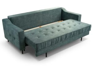 Miniaturka 4 - Sofa rozkładana morska z funkcją spania i pojemnikiem na pościel
