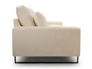 Miniaturka 1 - Kremowa sofa tapicerowana profil z widocznym podłokietnikiem