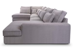 Miniaturka 8 - Narożnik modułowy szary w tkaninie sztruksowej z głębokimi siedziskami