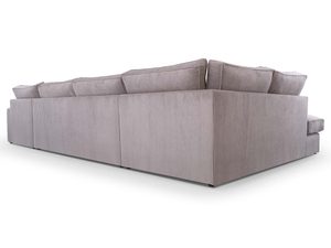 Miniaturka 9 - Tylna konstrukcja szarego narożnika modułowego w tkaninie cord