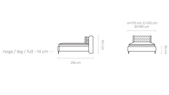 Miniaturka 9 - Łóżko tapicerowane eleganckie do sypialni DIANA